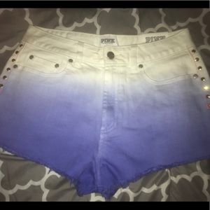 Pink Brand Ombré Purple and White Studded Shorts